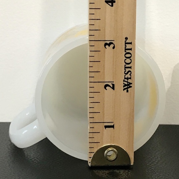 Vintage Glasbake Yellow Wild Flowers Set of 2 8oz Stackable Mugs - Picture 15 of 15